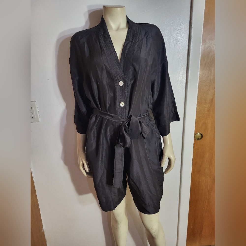 Forte_Forte Black 100% Silk Romper...Italy Sz L